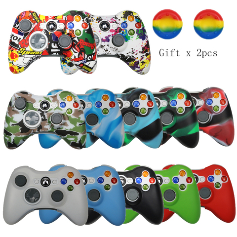 Colorful Silicone Skin Cover Case Soft Protection Sleeve for Xbox 360 Games gamepad wireless Controller Silicone ► Photo 1/6