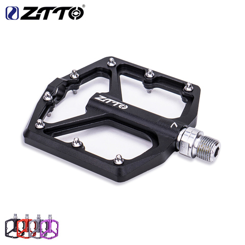 ZTTO MTB Ultralight Bike Pedal Flat CNC Aluminum Alloy AM Enduro Road Bicycle Smooth Bearings 9/16 Thread Large Area For Gravel ► Photo 1/6