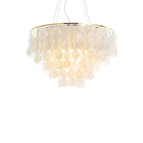 Modern Shell Chandelier Gold Chrome Metal Living Room Restaurant Hanging Light Fixtures Hotel Hall Hanglamp Luminaire Suspension ► Photo 1/6