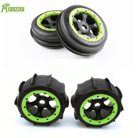 Front & Rear Sand Paddles Desert Wheels Tires Tyres Assembly Set with Wheel Hub Fit for 1/5 HPI ROVAN KM BAJA 5B SS RC CAR PARTS ► Photo 1/5