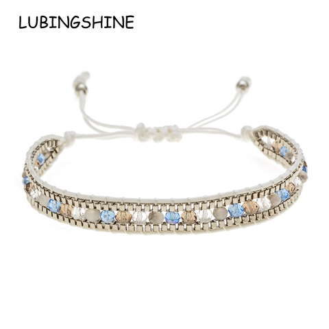 LUBINGSHINE Woman Men Handmade Bohemia Weave Adjustable Rope Chain Crystal Charms Bracelets Wristband Fashion Jewelry Gift ► Photo 1/6