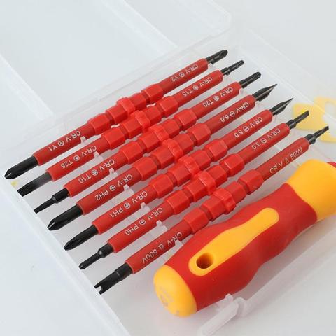 8PCS Multi-purpose Screwdriver Bit Set for Electrical Insulated Kit Household Repairing Maintenance Tools ► Photo 1/6