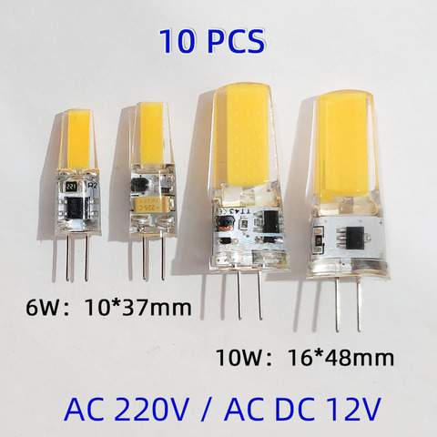 G4 LED COB Lamp 6W 10W Bulb AC DC12V 220V Candle Silicone Lights Replace 30W 40W Halogen for Chandelier Spotlight 360 Beam Angle ► Photo 1/6