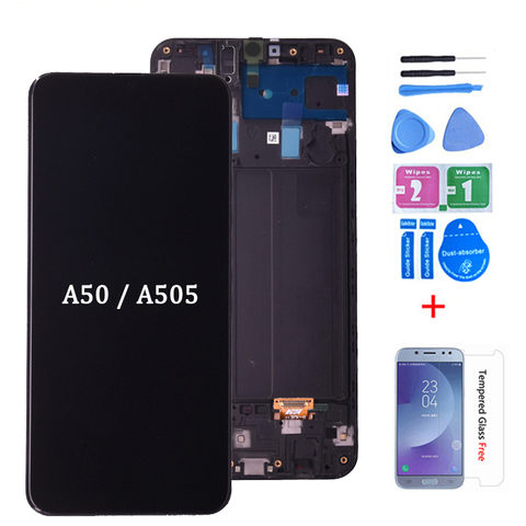AAA Display For Samsung Galaxy A50 SM-A505FN/DS A505F/DS A505 LCD Touch Screen Digitizer With Frame For Samsung A50 lcd ► Photo 1/6