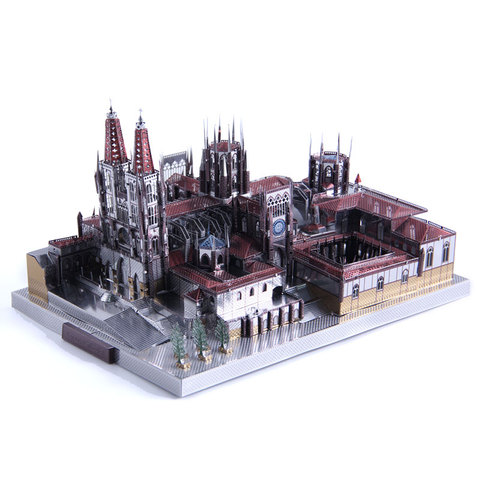 Microworld 3D metal Puzzle Burgos Cathedral Model DIY 3D laser cutting Jigsaw puzzle model learning Toys for children adult Gift ► Photo 1/5
