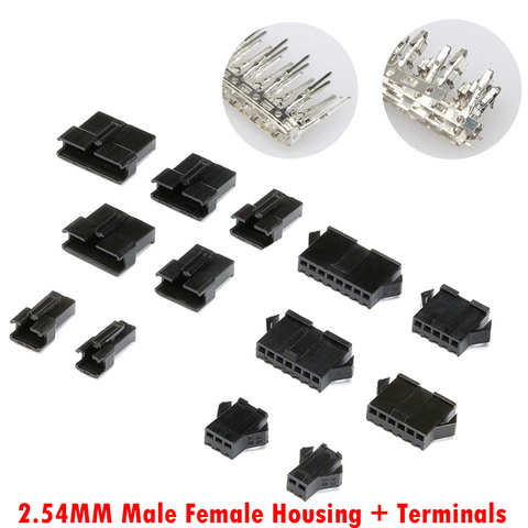 120Pcs/set JST SM Connector Plug 2.54MM Pitch Female and Male Housing + Terminals SM-2P SM-2R JST SM2.54 2/3/4/5/6/7/8 P Pin ► Photo 1/6