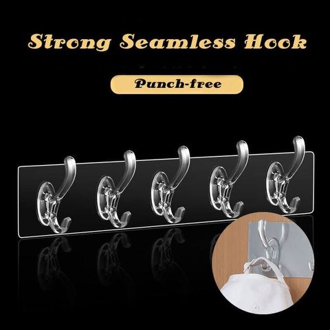 Transparent Non-marking Strong Sticking Hook Self Adhesive Door Wall Hangers Hooks For Silicone Storage Hanging Kitchen Magic Ba ► Photo 1/6