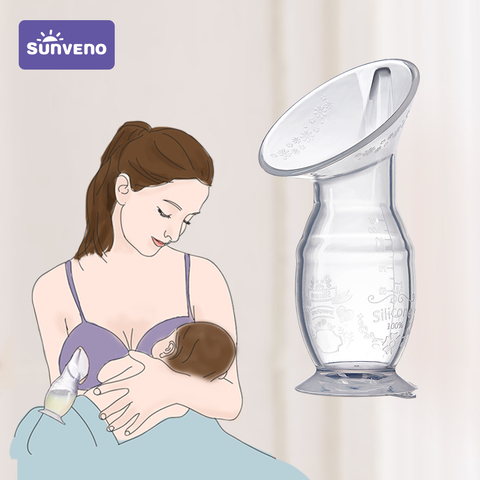 Sunveno Silicone Manual Breast Pumps Nurse Strong Suction Reliever Breast Pump Breast Collector Feeding Milk Bottle Sucking ► Photo 1/6