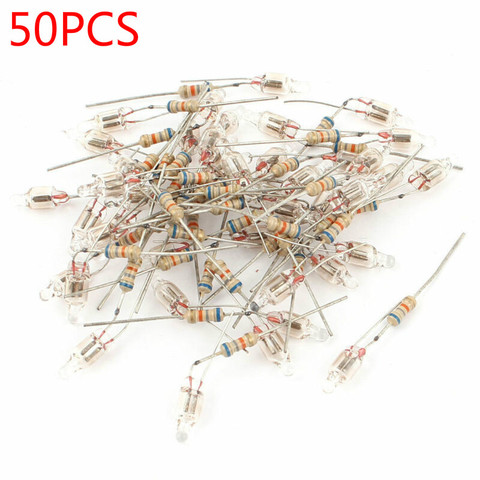 50 neon light bulbs 5x10mm main power indicator RED standard mini neon light indication, with resistance 220V ► Photo 1/3