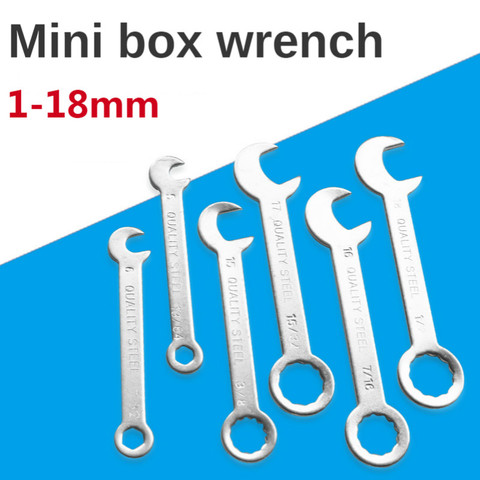 MINI 18PCS 1-18mm Key Set Wrenchs Plum blossom open spanner Dual purpose Box End Wrench for Car Repair Plumbing Tool ► Photo 1/5