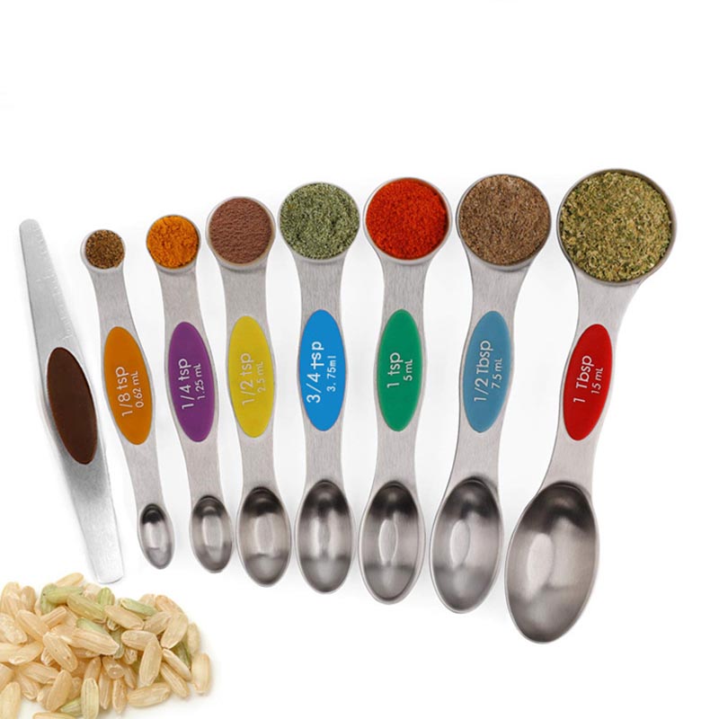 Measure cup Double End Eight Stalls Adjustable Scale Measuring Spoons  Metering Spoon baking tool Kitchen accessories - AliExpress