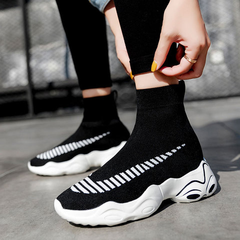 MWY Breathable Elasticity Socks Sneakers Platform Unisex Footwear Casual Shoes Flats Women Ankle Boot Dames Schoenen ► Photo 1/6