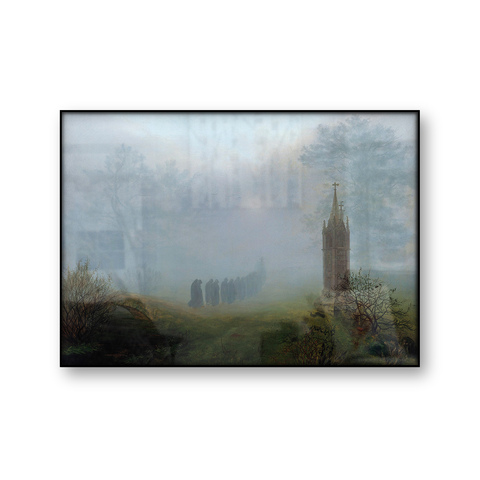 Procession in the Fog Ernst Ferdinand Oehme Vintage Poster Canvas Painting Reproduction Wall Art Retro Picture Home Decoration ► Photo 1/4
