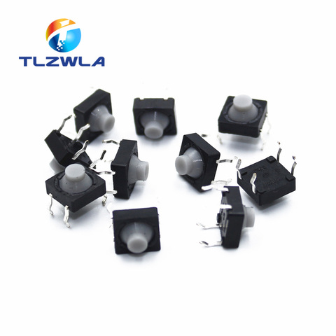 100PCS/LOT 8x8x5MM 4 Pins Conductive Silicone Soundless Tactile Tact Push Button Micro Switch Self-reset ► Photo 1/3
