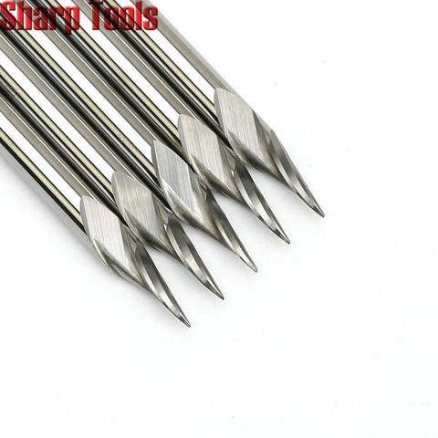 0.2-0.5mm Tip 3.175*30 Angle V Carving 1 Flute Spiral Carbide Engraving Bits CNC Router Tools Grooving Milling Cutters for Metal ► Photo 1/6