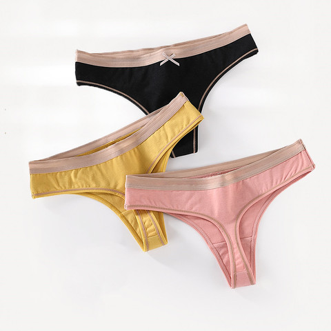 New Panties for women casual cotton underwear female lingerie G-string Sexy underpants ladies Solid color thongs ► Photo 1/6