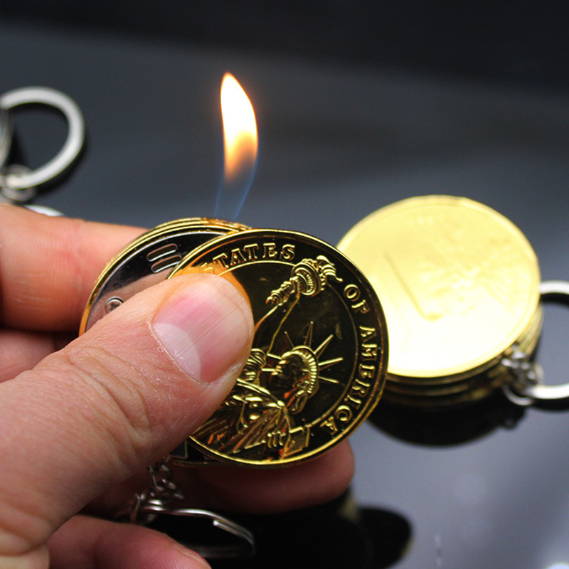 cigarette lighter keychain New Metal Free Fire Butane Lighter Keychain Creative Compact Gas Lighter  Inflated Jet Pendant Coin Bar One Dollar Gift Key Chain - Price history &  Review | AliExpress Seller - Shop5525062 Store
