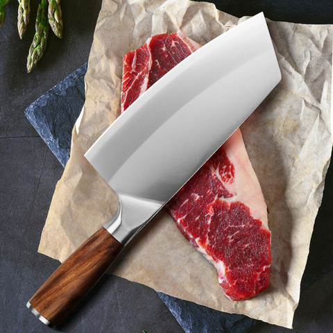 8 Inch Stainless Steel Chinese Chef Knife Meat Chopping Cleaver Kitchen Knife Vegetables Slicing Fish Fillet Knife Ultra Sharp ► Photo 1/6