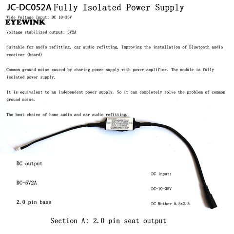 JC-DC052A isolation power 5V power car audio refit isolation power for CSR8675/QCC3008 Bluetooth module ► Photo 1/2