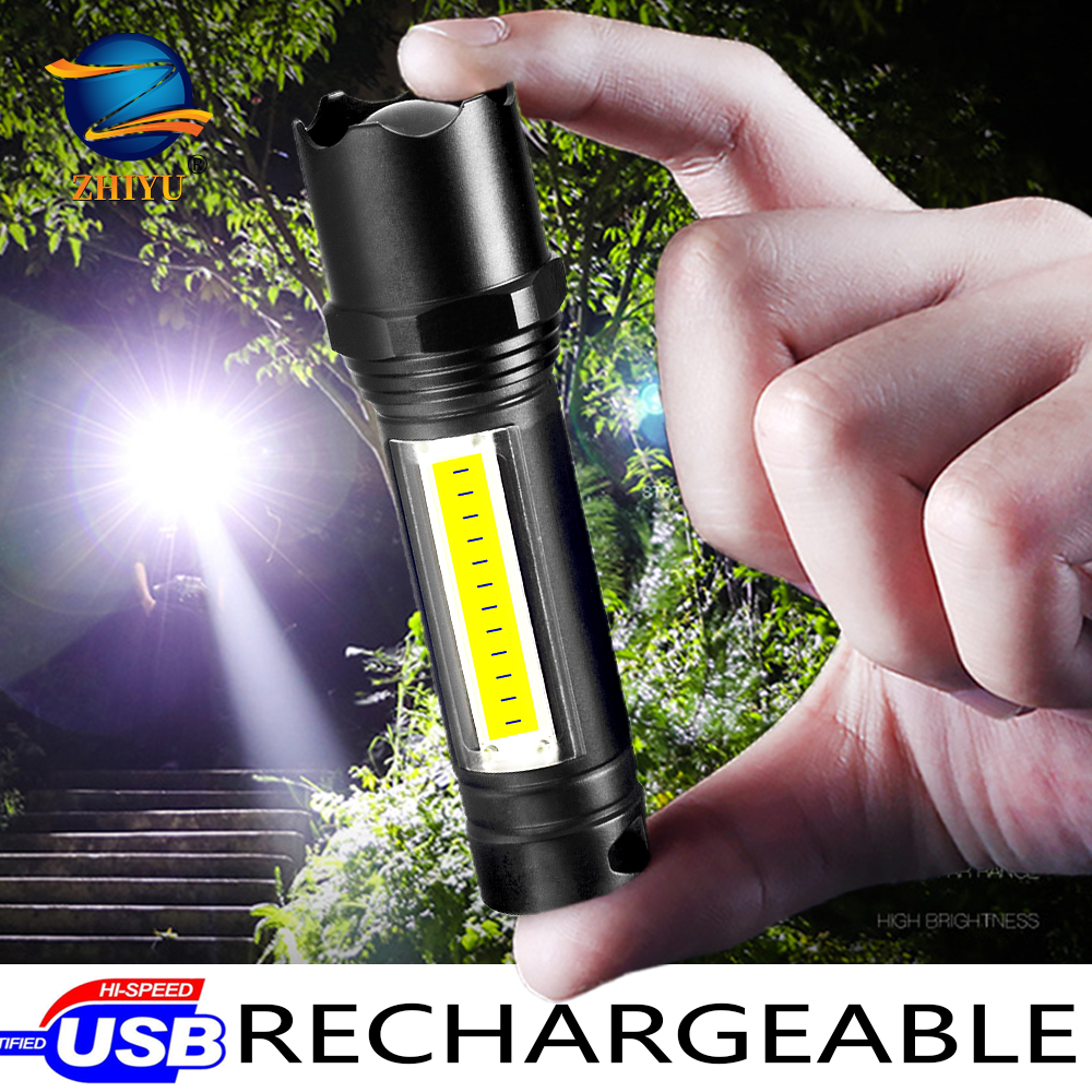 Mini Portable COB LED Flashlight 14500/AA Torch Working Pen Lamp Lantern Torch 