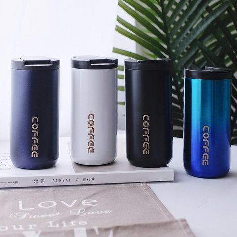 350ml/500ml Double Stainless steel 304 Coffee Mug Leak-Proof Thermos Mug Travel Thermal Cup Thermosmug For Gifts ► Photo 1/6