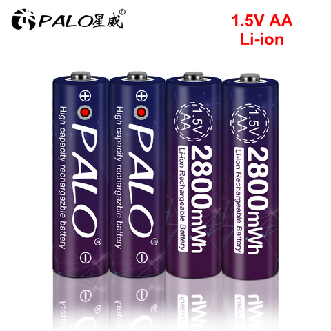 2-24pcs 1.5v AA rechargeable battery 2800mwh 1.5 voltage li-ion lithium ion AA 2A batteries LED display ► Photo 1/6