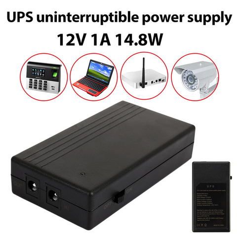 12V 1A 14.8W Multipurpose Mini UPS Battery Backup Security Standby Power Power Supply Uninterruptible Power Supply Smart ► Photo 1/6