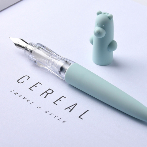 Cute Kawaii Little Bear Fountain Pen EF F for Student Handwriting Painting Posture Correction Writing Stationery School Supplies ► Photo 1/6
