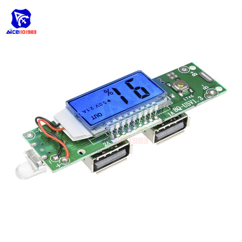 5V 2.1A/1A 18650 Lithium Battery Power Bank Charger Module LCD Display Dual USB Overcharging Overdischarging Overload Protection ► Photo 1/6