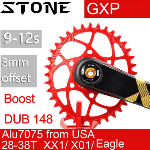 Stone Chainring Oval For SRAM Boost 148 DUB GXP 3MM Offset bb30 Direct Mount X9 X0 XX1 X01 28 30T 32 34T 36T 38 Bike Chainwheel ► Photo 1/6