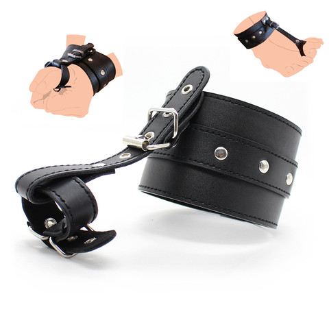 Slave Bdsm Bondage Leather Handcuffs Thumbs Ankle Toe Cuffs Sex Toys for Men Women Couples Punk Belt Costumes to Wrist Restraint ► Photo 1/6