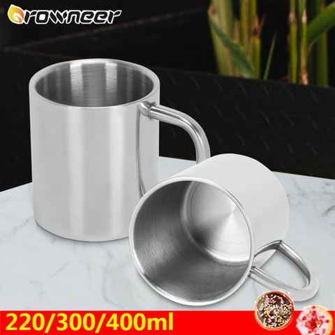 220/300/400ml Double Wall Anti Scalding Coffee Mug Insulated Portable Stainless Steel Polishing Beer Tea Juice Drinking Cup ► Photo 1/6