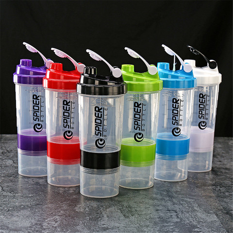 500ml Sports Shaker Bottle Creative Protein Powder Mixing Bottle Fitness Gym Shaker Portable Plastic Botella Mezclador Protein ► Photo 1/6