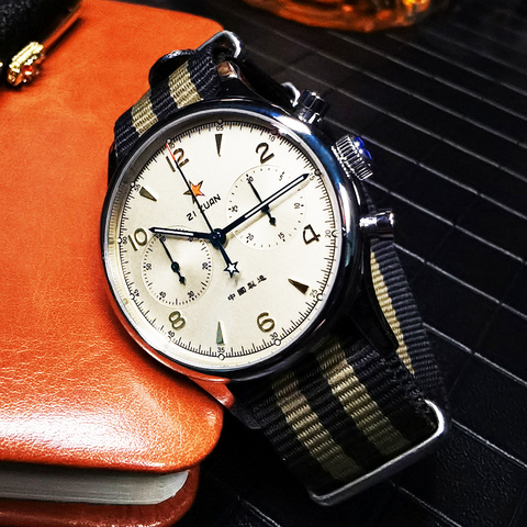 Men's Sport Watches Sapphire Mechanical Military Watch for Men Pilot Mens Chronograph Seagull 1963 st1901 Movement Watch Luxury ► Photo 1/6