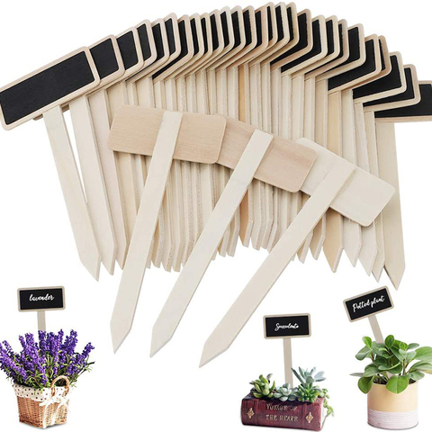 10Pcs Mini Plant Labels Wooden Chalkboard Blackboard Markers For Flower Pot Seed Potted Herbs Vegetables Plant Label ► Photo 1/6