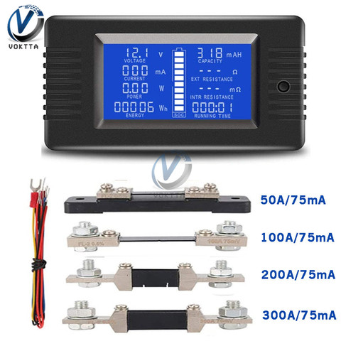 PZEM-015 Digital Battery Tester Ammeter Voltmeter Energy Meter Power Capacity Impedance Residual Electricity Tester 50A Shunt ► Photo 1/6