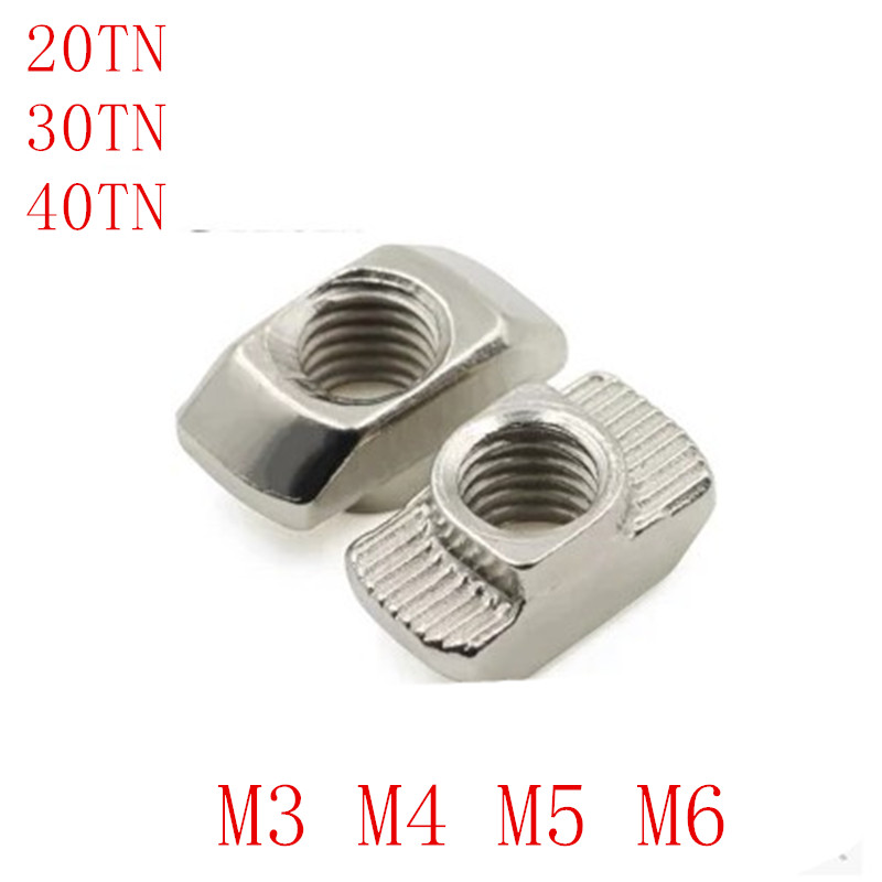 100pcs 50pcs M3/M4/M5*10*6 For 20 Series Slot T nut Sliding T Nut Hammer Drop