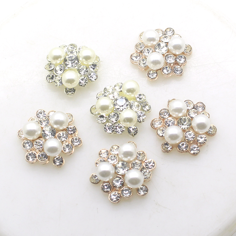 2～20X Diamante Rhinestone Crystal Pearl Embellishment Buttons Cluster DIY Craft 