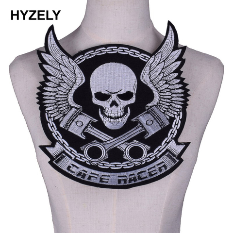 Big Punk Skull Patch Iron Biker Morale Wings Back Patch Badge Large Embroidery Patches for Clothes Jacket Jeans Applique NL210 ► Photo 1/2
