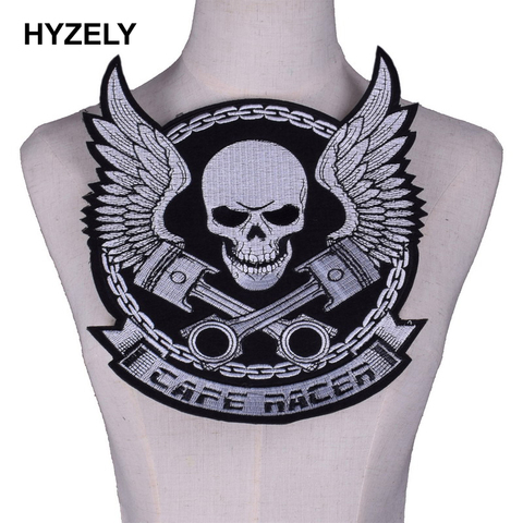 Motorcycle Biker Large Back Patch Big Embroidered Patches On Clothes Sew  For Jacket Punk Skull DIY Iron On Patch Stickers Badges