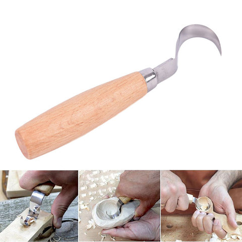 Stainless Steel Wood Carving Cutter Woodwork Sculptural DIY Wood Handle Spoon Hook Knife Carving Tools Woodcut Art Craft Tool ► Photo 1/6