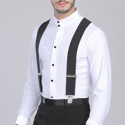 Men Trouser Braces Suspenders 50mm Wide Elastic Adjustable Metal Clips Ceinture X Shape With Strong Homme Cinturones Hombre 1PCS ► Photo 1/6