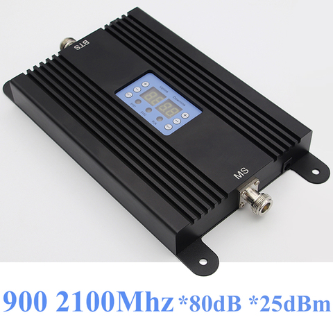 Lintratek 80dB AGC GSM Repeater 900Mhz 3G 2100 Signal Booster 900 2100 Dual Band 2G 3G Repeater Mobile phone Amplifier AGC MGC ► Photo 1/6