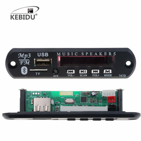 Kebidu Car USB Bluetooth MP3 Player Decoder Board Module with Remote Control USB FM Aux Radio for Car Compatiable for 5-12V ► Photo 1/1