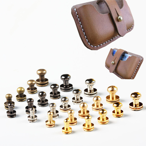 10cs/Set Knob Screw Rivets Studs Leather Belt Watchband Round Monk Head Rivets Spikes Nail Buckles DIY Crafts Decor Accessories ► Photo 1/6