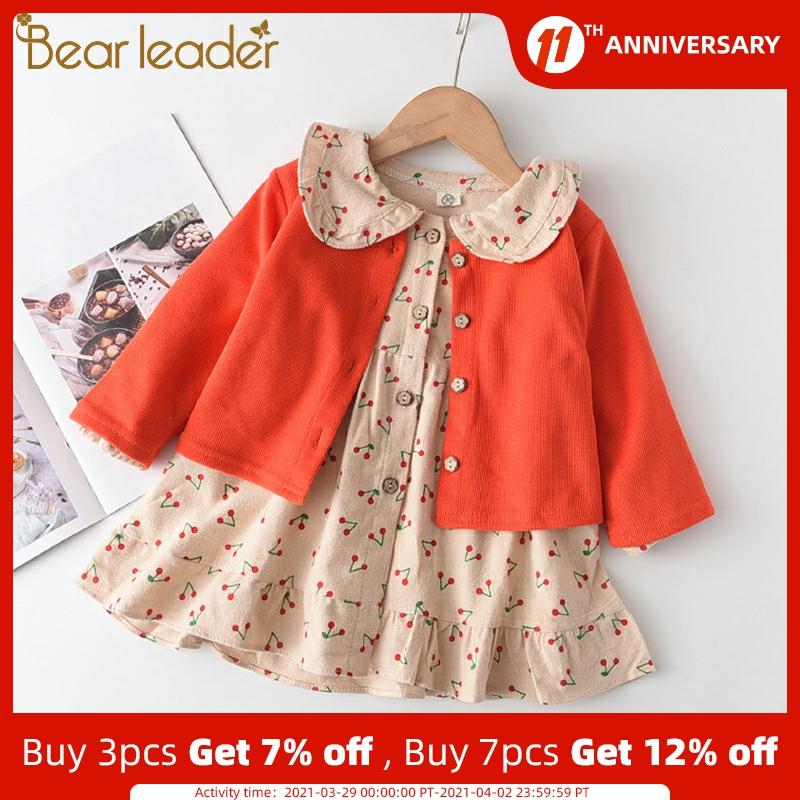 Bear Leader Girls Princess Party Dress 2022 Fashion New Children Lovely Costumes Kids Cherry Print Vestidos Sweet Casual Outfits ► Photo 1/6
