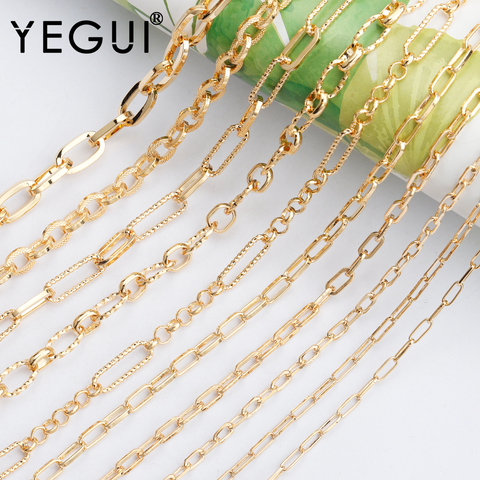 YEGUI C86,jewelry accessories,diy chain,18k gold plated,0.3 microns,diy bracelet necklace,charms,jewelry making,hand made,1m/lot ► Photo 1/6