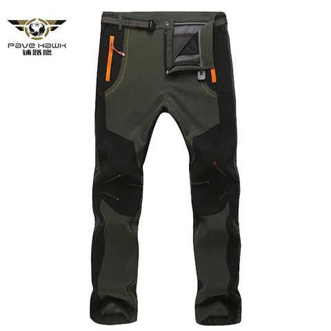 Men's Winter Warm Cargo Stretch Pants Women Casual Fleece Snow Pants Waterproof Soft Shell Long Trousers Tactical Work Pants 5XL ► Photo 1/6