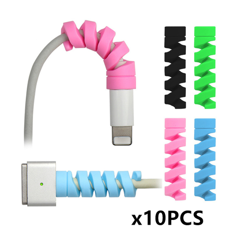 10pcs Spiral Tube Cable Protector Winder Wire Cord Organizer holder cable saver Protetor for iPhone samsung xiaomi Cable ► Photo 1/6