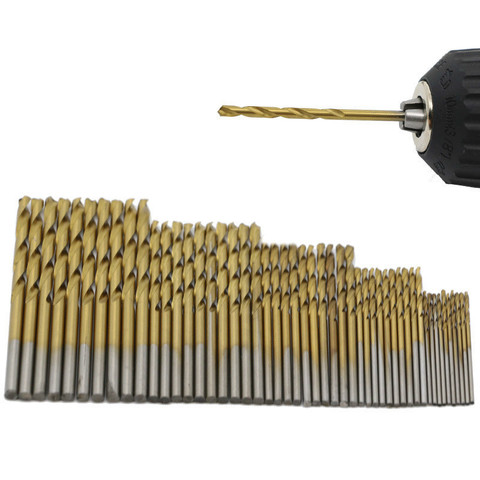 FGHGF 50PCS 4Sizes Mini Micro Round Shank Drill Bits Set Small Precision HSS Twist Drills For Angle Iron Wood Woodworking ► Photo 1/6